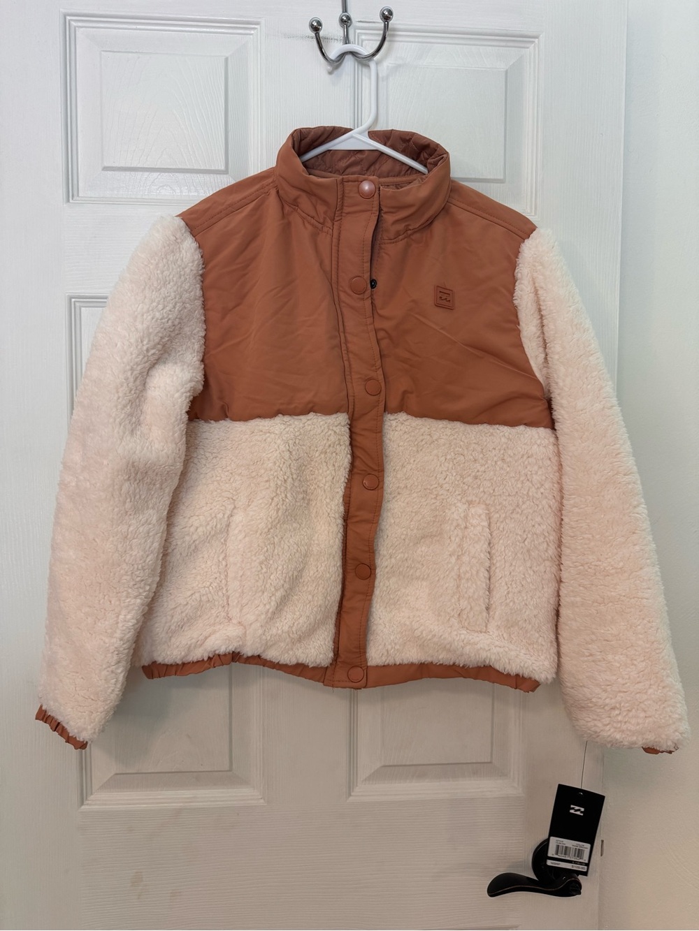 Billabong Cream & Rust Teddy Fleece Jacket
